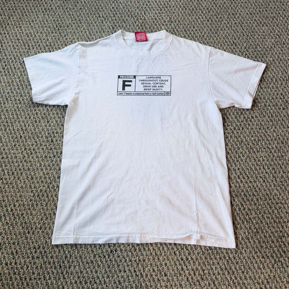 Nelk Boys Full Send Rated F Warning Label Graphic T-Shirt White